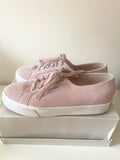 SUPERGA PINK SUEDE LACE UP PLIMSOLS/ TRAINERS SIZE 6/39