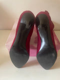 JIGSAW DARK RED SUEDE RUCHED ANKLE BOOTS SIZE 6/39