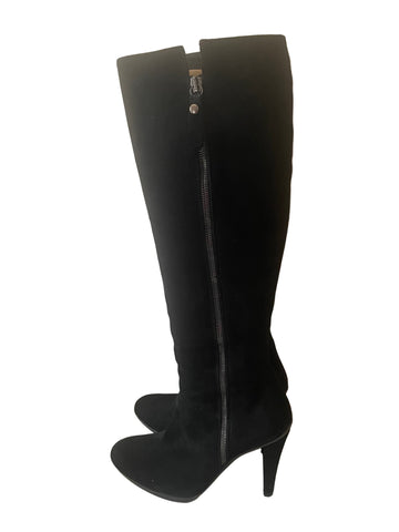 STUART WEITZMAN FOR RUSSELL & BROMLEY BLACK SUEDE KNEE LENGTH BOOTS SIZE 6.5/3