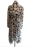 MINT VELVET BROWN & BEIGE PRINT LONG SLEEVED FIT & FLARE DRESS  SIZE 14