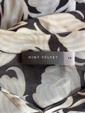MINT VELVET BROWN & BEIGE PRINT LONG SLEEVED FIT & FLARE DRESS  SIZE 14