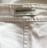 BALENCIAGA PARIS WHITE DENIM STRAIGHT LEG HIGH RISE JEANS (2015) SIZE 42 UK 14
