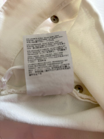 BALENCIAGA PARIS WHITE DENIM STRAIGHT LEG HIGH RISE JEANS (2015) SIZE 42 UK 14