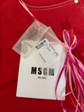 BRAND NEW MSGM RED DENIM HIGH RISE CROP JEANS SIZE 46 UK 14