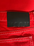 BRAND NEW MSGM RED DENIM HIGH RISE CROP JEANS SIZE 46 UK 14