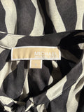MICHAEL KORS BLACK & GREY LONG SLEEVED BELTED MAXI DRESS SIZE M