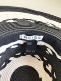 REISS MELODIE BLACK & WHITE DESIGN FORMAL HAT SIZE M/L