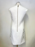 TED BAKER ZALAD WHITE JACQUARD SLEEVELESS A LINE SPECIAL OCCASION  DRESS SIZE 2 UK 10/12