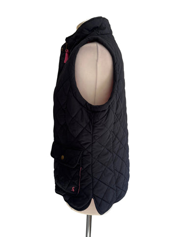 JOULES NAVY BLUE & PINK LINED QUILTED GILET SIZE M/L