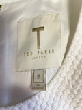 TED BAKER ZALAD WHITE JACQUARD SLEEVELESS A LINE SPECIAL OCCASION  DRESS SIZE 2 UK 10/12