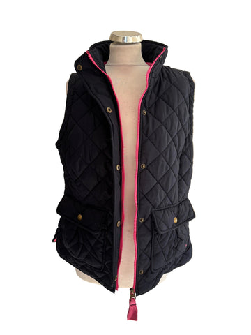 JOULES NAVY BLUE & PINK LINED QUILTED GILET SIZE M/L