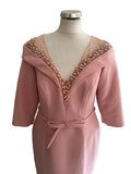 BRAND NEW VENI BY RONALD JOYCE SALMON PINK BEADED SPECIAL OCCASION DRESS  SIZE 12
