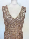GODDIVA CREAM & GOLD SEQUINNED FLOATY FISHTAIL EVENING/PROM DRESS SIZE 16