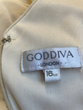 GODDIVA CREAM & GOLD SEQUINNED FLOATY FISHTAIL EVENING/PROM DRESS SIZE 16