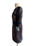 BRAND NEW ZEILA DONNA NAVY LACE OVERLAY PINK LINED SPECIAL OCCASION DRESS SIZE 18