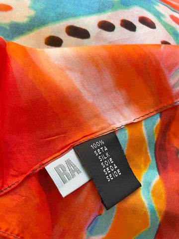 RA - ROYAL ACADEMY OF ARTS 100% SILK MULTI COLOURED WRAP/SCARF