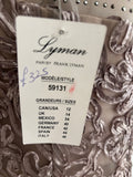 BRAND NEW FRANK LYMAN SILVER GREY APPLIQUÉ EMBOSSED SPECIAL OCCASION /EVENING DRESS SIZE 14