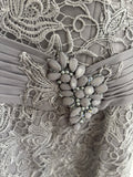 BRAND NEW VENI INFANTINO FOR RONALD JOYCE GREY LACE SPECIAL OCCASION DRESS SIZE 20