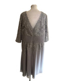 BRAND NEW VENI INFANTINO FOR RONALD JOYCE GREY LACE SPECIAL OCCASION DRESS SIZE 20