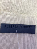 ITALIAN DESIGNER ALBERTA FERRETTI CREAM CAP SLEEVE BELTED DRESS SIZE UK 10
