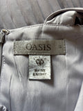 OASIS GREY TWIST NECKLINE KNIFE PLEATED LONG OCCASION/EVENING DRESS SIZE 10&nbsp;