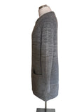 BANANA REPUBLIC GREY RIB KNIT HEAVY WEIGHT LONG CARDIGAN  SIZE M