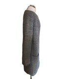 BANANA REPUBLIC GREY RIB KNIT HEAVY WEIGHT LONG CARDIGAN  SIZE M