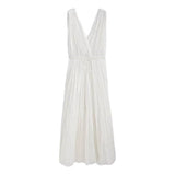 BRAND NEW MASSIMO DUTTI WHITE TIERED MAXI DRESS SIZE 14
