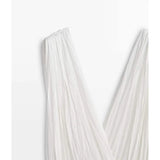 BRAND NEW MASSIMO DUTTI WHITE TIERED MAXI DRESS SIZE 14