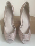 MONSOON GOLD PEEP TOE RHINESTONE ENCRUSTED HEELS SIZE 5/38