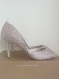 MONSOON GOLD PEEP TOE RHINESTONE ENCRUSTED HEELS SIZE 5/38