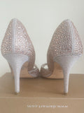 MONSOON GOLD PEEP TOE RHINESTONE ENCRUSTED HEELS SIZE 5/38