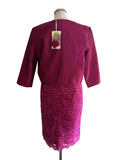 BRAND NEW RENATA FUSHIA PINK LACE DRESS & BOLERO JACKET SIZE 14/16