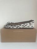 BRAND NEW HOBBS CREAM & BLACK PRINT BALLERINA FLATS SIZE 7/40