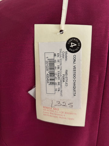 BRAND NEW RENATA FUSHIA PINK LACE DRESS & BOLERO JACKET SIZE 14/16