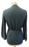 GAP 100% ITALIAN MERINO WOOL TEAL WRAP FRONT JUMPER  SIZE L
