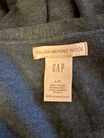 GAP 100% ITALIAN MERINO WOOL TEAL WRAP FRONT JUMPER  SIZE L