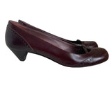STUDIO POLLINI DARK BROWN LEATHER LOW HEEL COURTS SIZE 7.5/41