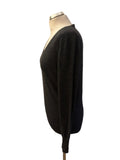 UNIQLO 100% MERINO WOOL DARK GREY V NECK JUMPER  SIZE M