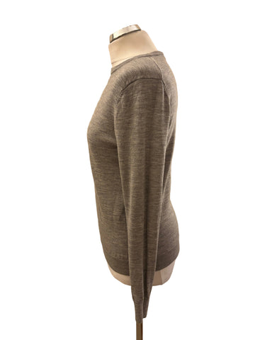 UNIQLO LIGHT GREY MERINO WOOL ROUND NECK JUMPER  SIZE M