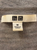 UNIQLO LIGHT GREY MERINO WOOL ROUND NECK JUMPER  SIZE M