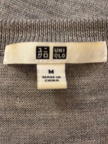 UNIQLO LIGHT GREY MERINO WOOL ROUND NECK JUMPER  SIZE M