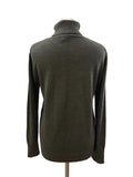 GAP 100% EXTRA FINE MERINO WOOL DARK GREEN POLO NECK JUMPER  SIZE M