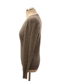 UNIQLO 100% MERINO WOOL LIGHT GREY V NECK JUMPER SIZE M