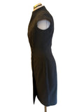 BRAND NEW CALVIN KLEIN DARK GREY CAP SLEEVE WRAP PENCIL DRESS SIZE 2 FIT UK 8
