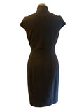 BRAND NEW CALVIN KLEIN DARK GREY CAP SLEEVE WRAP PENCIL DRESS SIZE 2 FIT UK 8