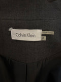 BRAND NEW CALVIN KLEIN DARK GREY CAP SLEEVE WRAP PENCIL DRESS SIZE 2 FIT UK 8