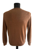 J.CREW 100% MERINO WOOL TAN V NECK SLIM FIT JUMPER  SIZE L