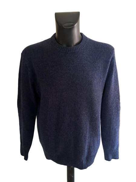 HACKETT 100% WOOL INK BLUE ROUND NECK JUMPER SIZE L