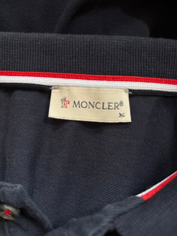 MONCLER MAGLIA NAVY BLUE SHORT SLEEVE POLO SHIRT  SIZE XL